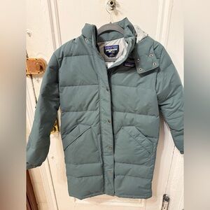 Patagonia Women’s Downdrift Parka Jacket Hoody Down Insulated Coat Green SZ XS